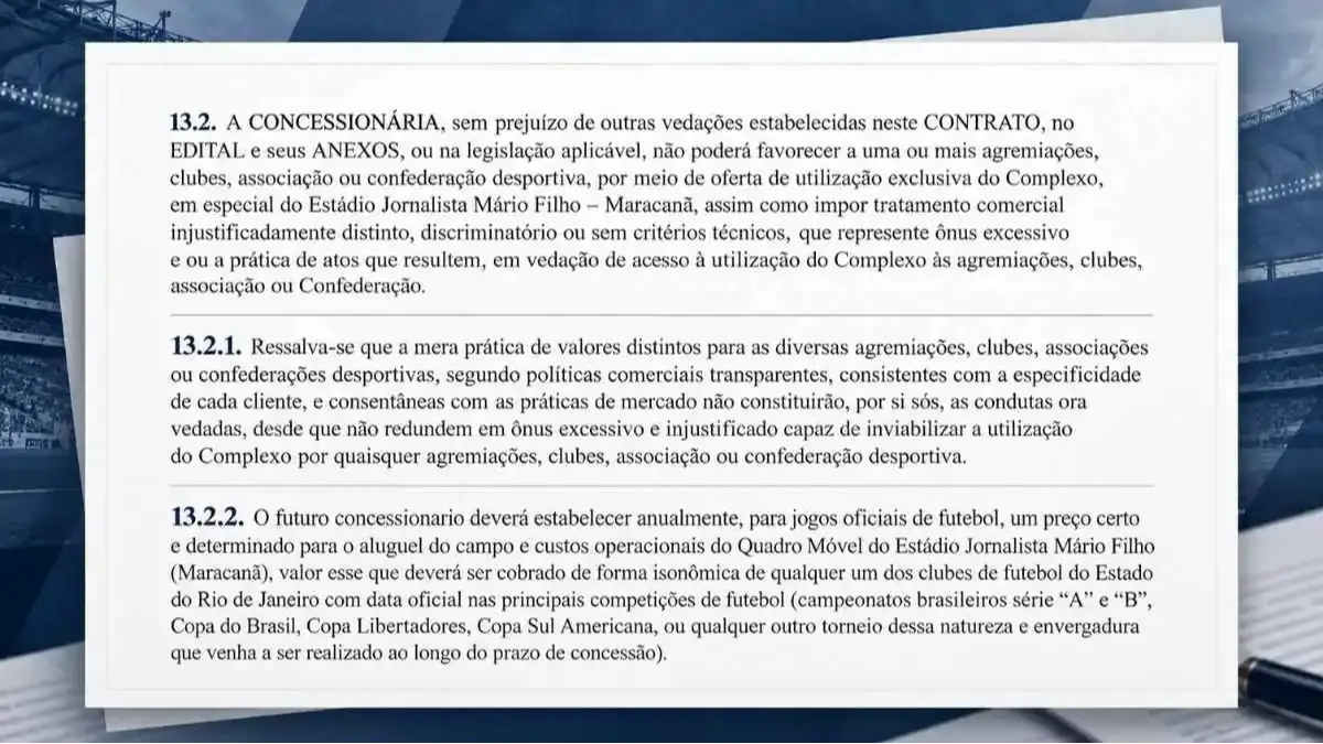 Contrato do Maracanã impõe critérios técnicos a eventual negativa de uso do estádio ao Vasco